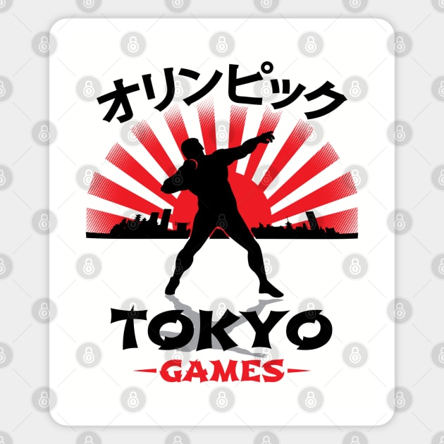 Shotput Thrower Tokyo Olympics Track N Field Athlete Magnet by atomguy